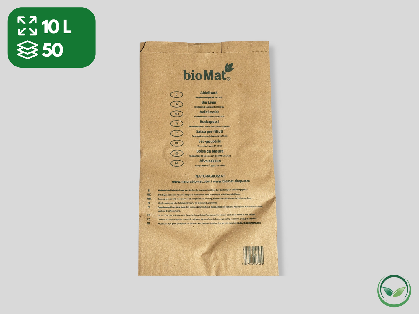 10L - Papirnate vreće za biootpad otporne na vlagu (1 paket)